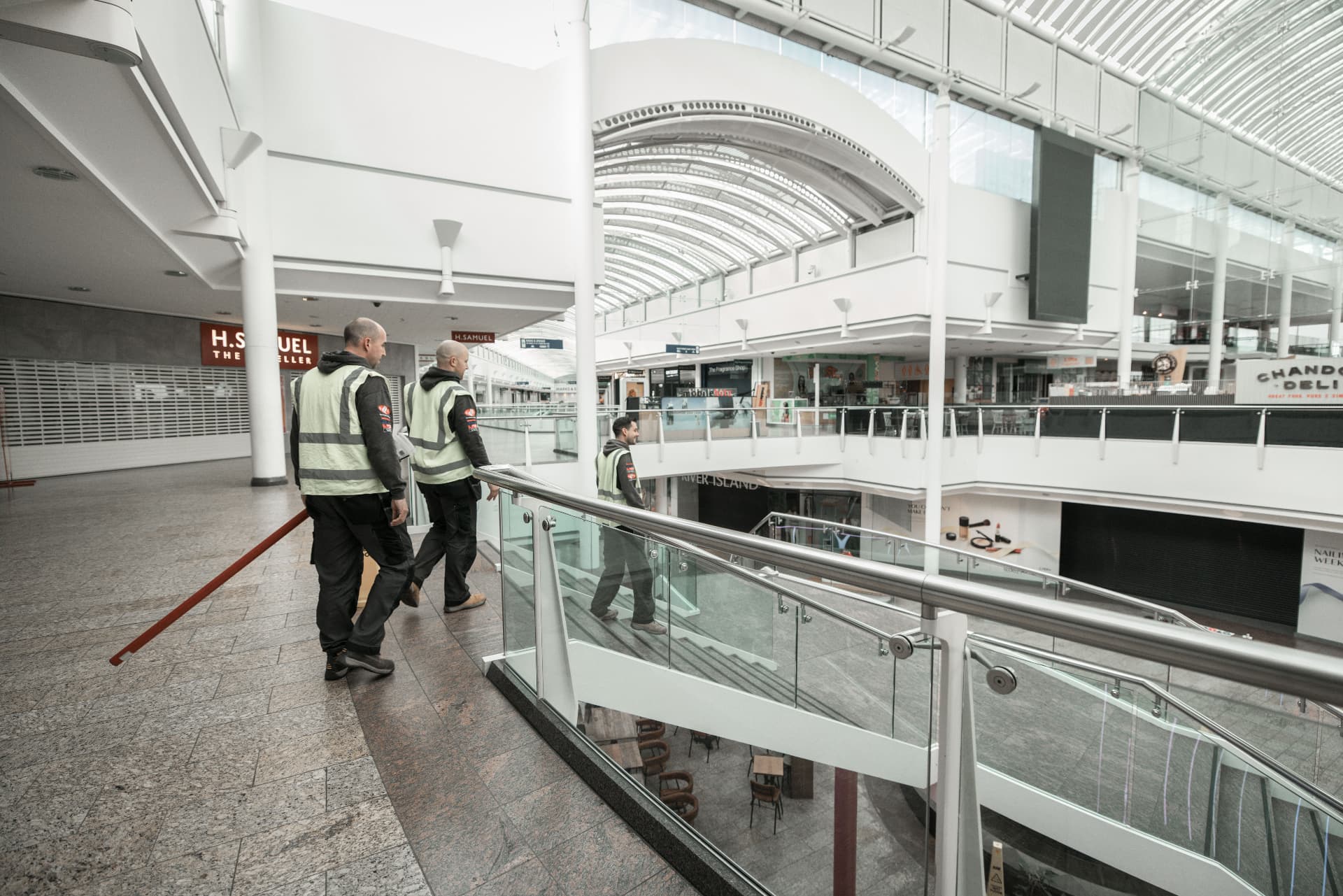 RAW engineers walking through The Mall at Cribbs Causeway